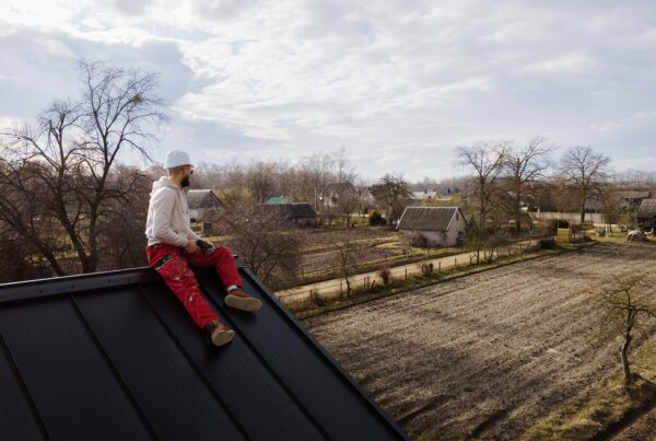 A man on the roof