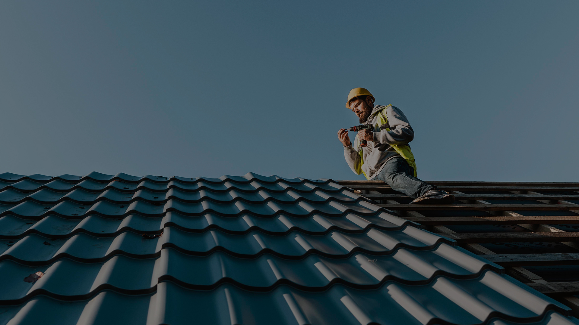 A man on the roof