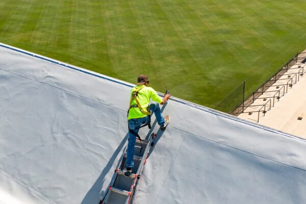 Roofer baseball field